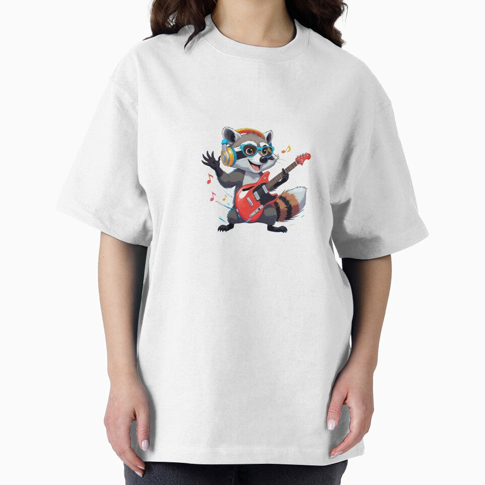 Rockstar Raccoon with Guitar | Fun Music Animal Illustration by raccoonmerch