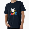 Cute Christmas Cat Love T-Shirt by Firas Aljazzar