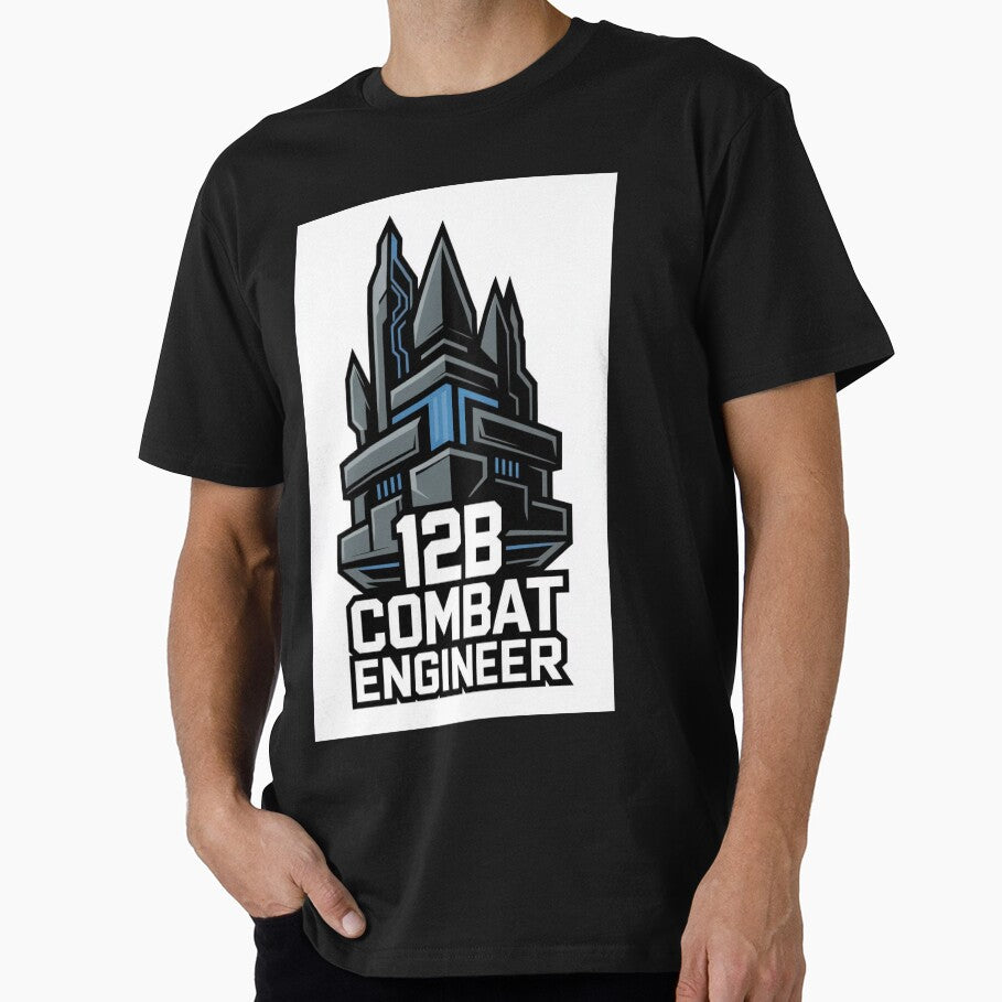 12B Combat Engineer — Futuristic Fortress Tower Emblem U.S. Army MOS Military Engineering Graphic by GFamilyC