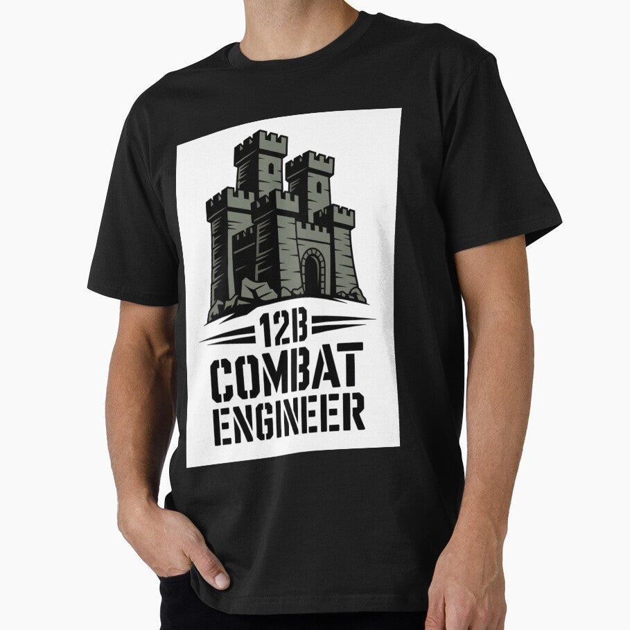 12B Combat Engineer — Classic Castle Tower Emblem U.S. Army MOS Military Engineering Graphic by GFamilyC