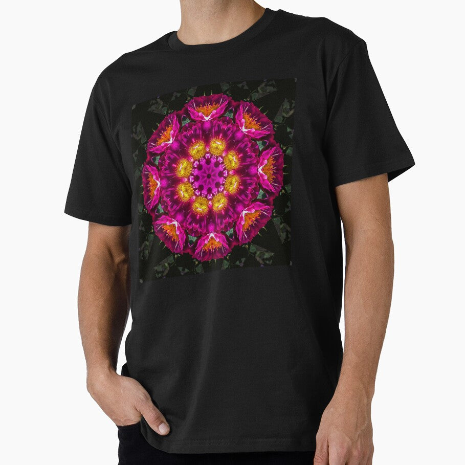 Fuscia and Gold Rose Flower Mandala by Sara Graham-Costain