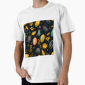 “Falling Footballs”—Christmas In September, celebrating the football kickoff season which coincides with the Autumn Harvest. Autumn design, fall fashion, floral pattern. by ignasirus