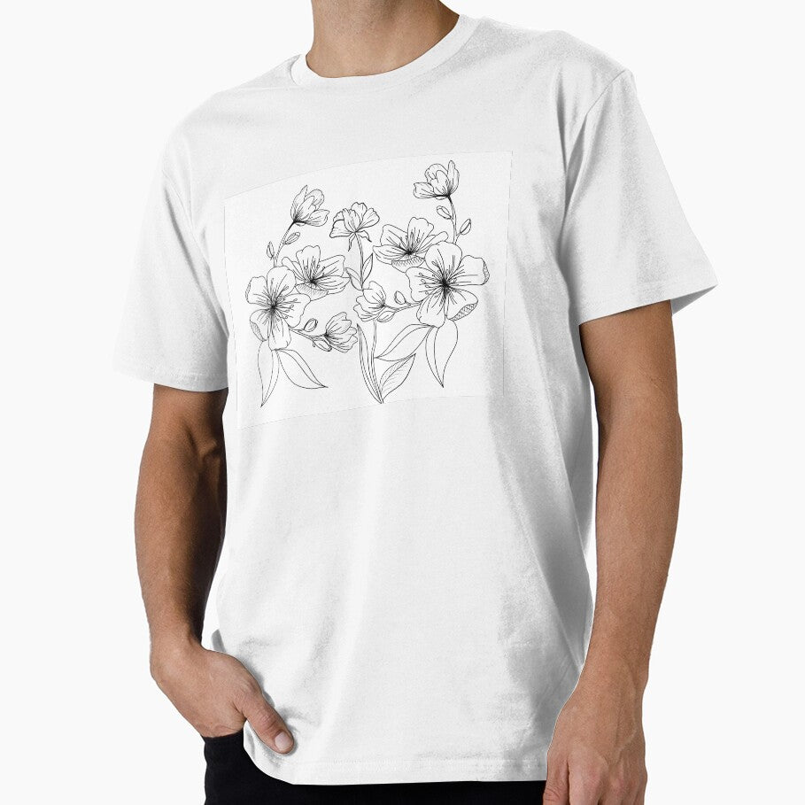 Blossoming Wildflowers – Elegant Botanical Line Art by MirelaBadea