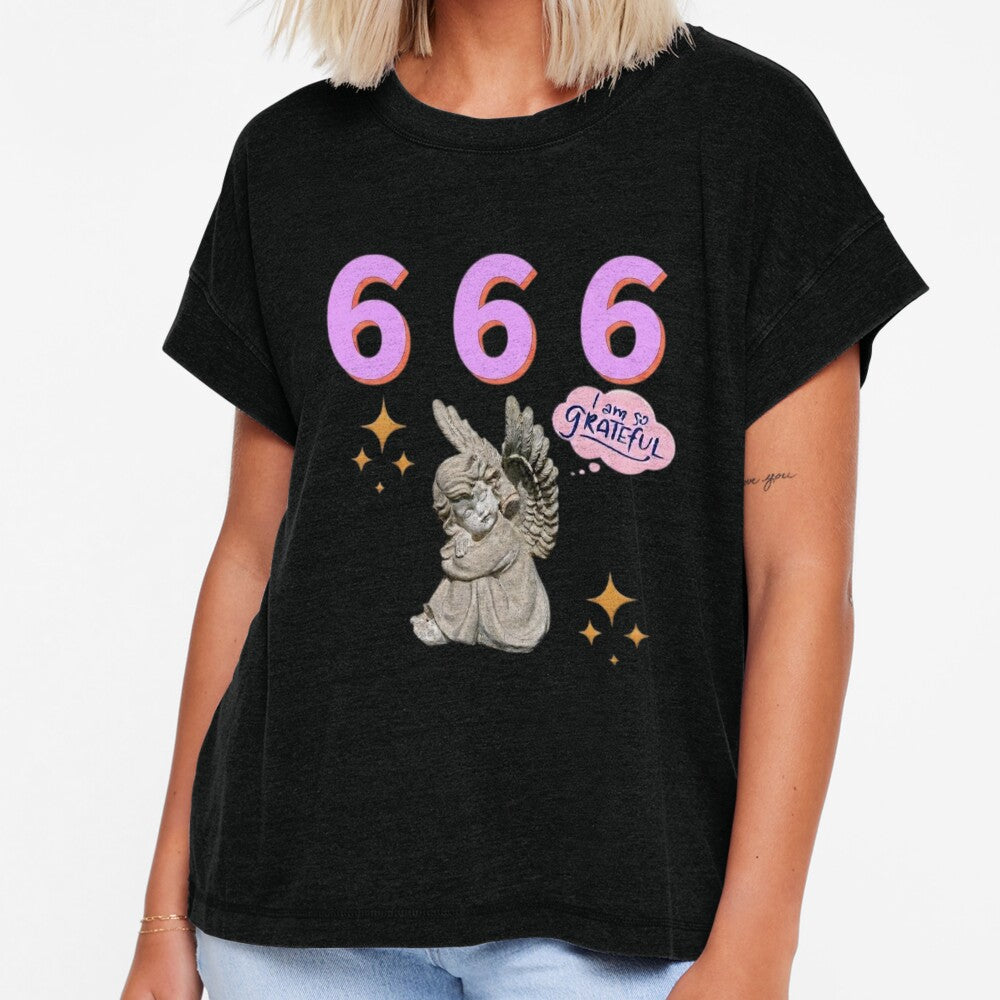 666 Angel Number Design | Aesthetic | Manifest | Manifestation | Grateful | Angels | Spiritual | Gratitude Journals | Pink |  tshirts, mugs, stickers, posters by TeenLake