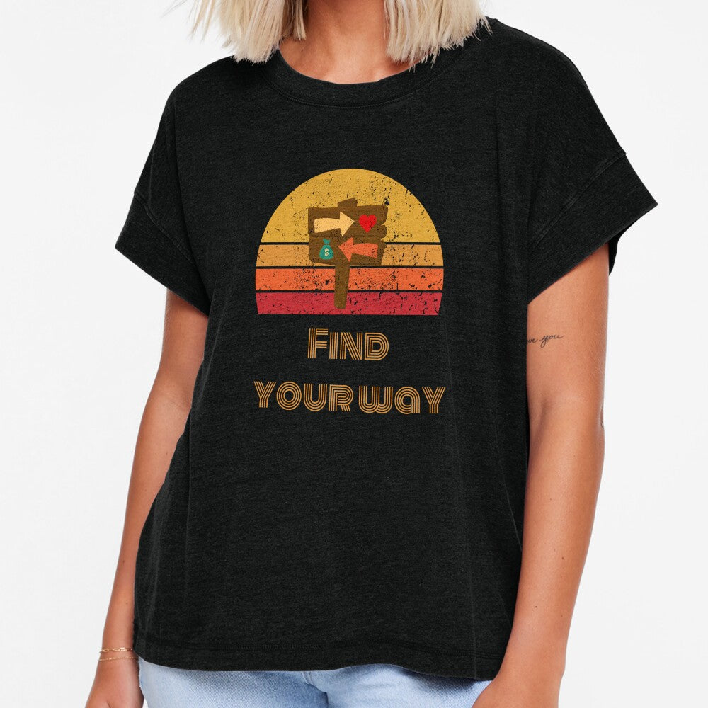 Find Your Way Money Heart Retro Sunset Vintage Style by FreeMind-Design