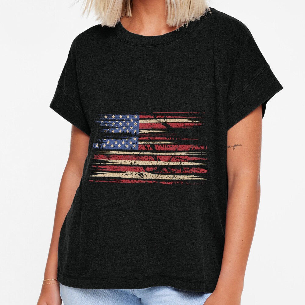 Vintage American Flag Distressed Style by DRMAMBA