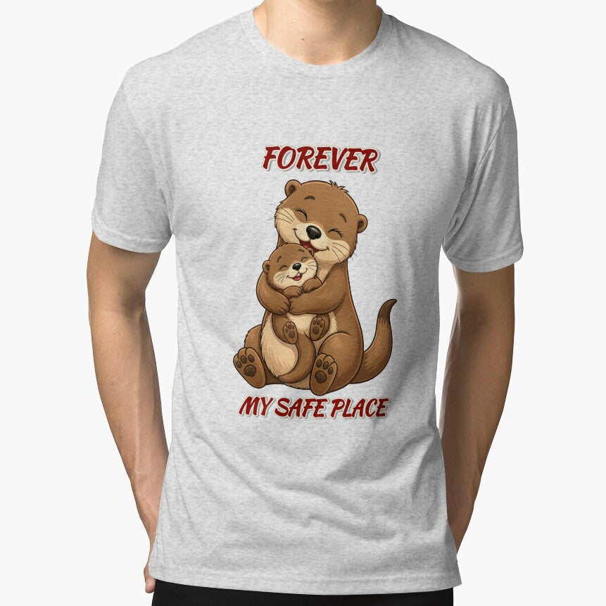 Funny Otter Meme Collection - Forever My Safe Place - Mother & Baby Otter by MiraLumeStudio