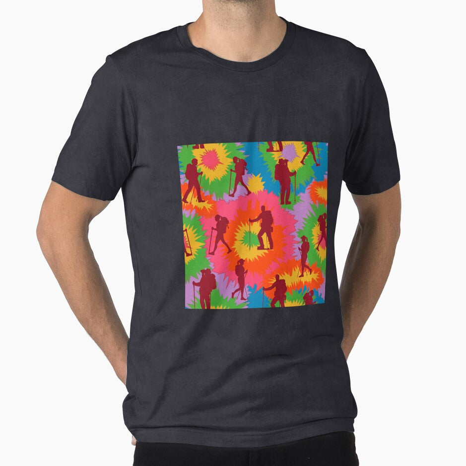 Hiking Colorful Tie Dye Vector Sport Pattern by VickyCloset