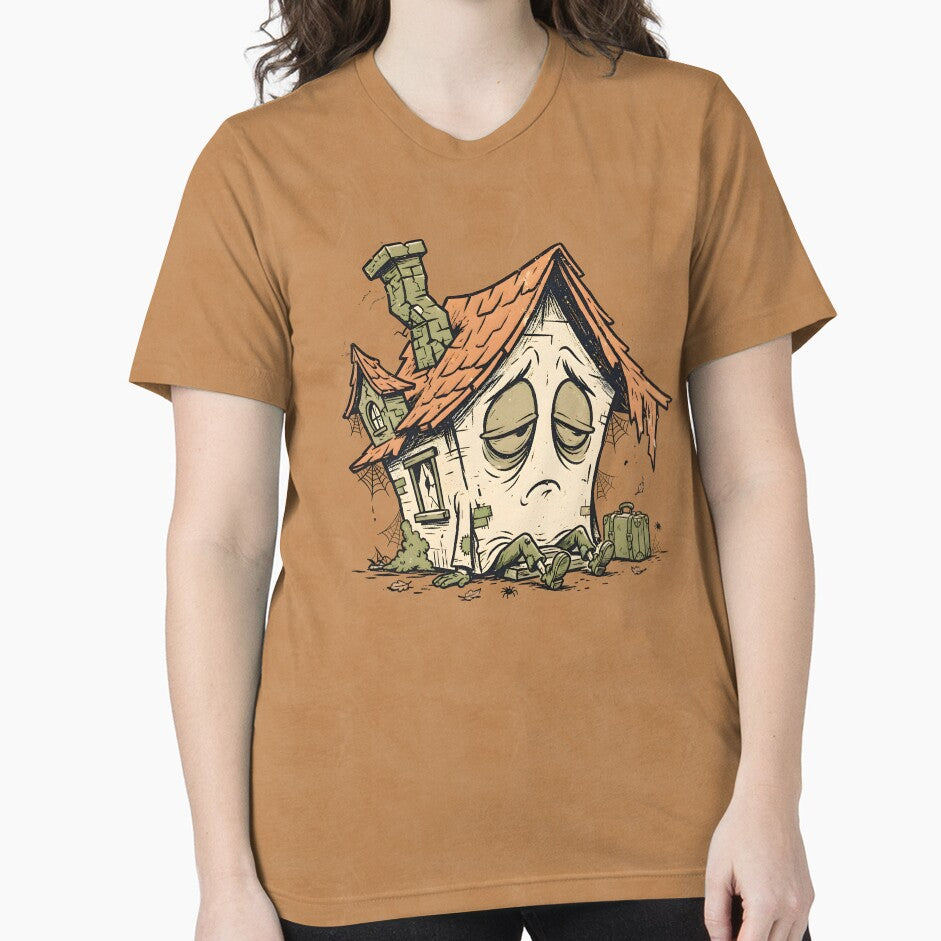 Sleepy Haunted House with Face by PreeCha Art & Co.