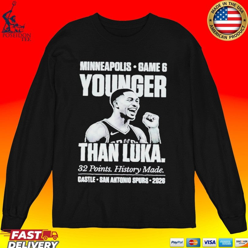 Stephon Castle 32 Points Game Six Historic Spurs Playoffs Record 2026 T-shirt