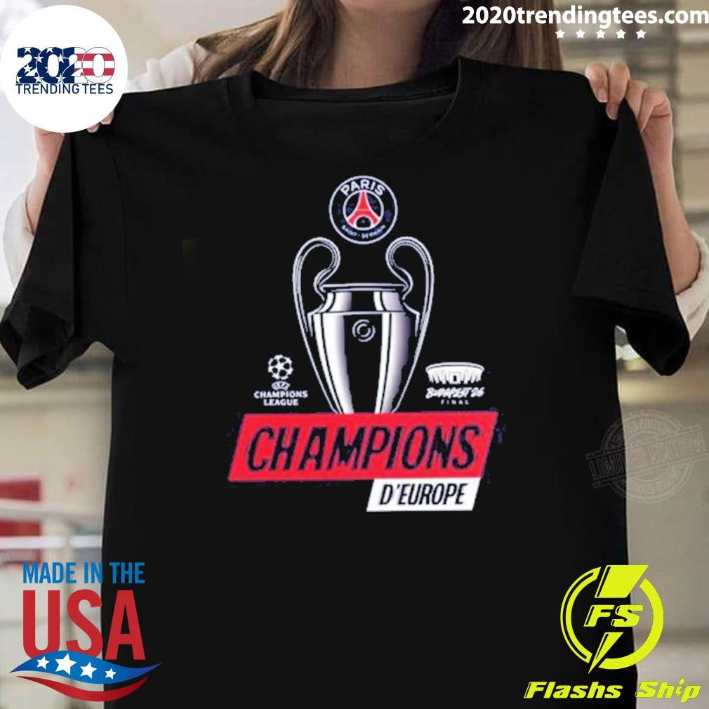 Paris Saint-Germain PSG UEFA Champions League Champions d’Europe 2026 Trophy Shirt