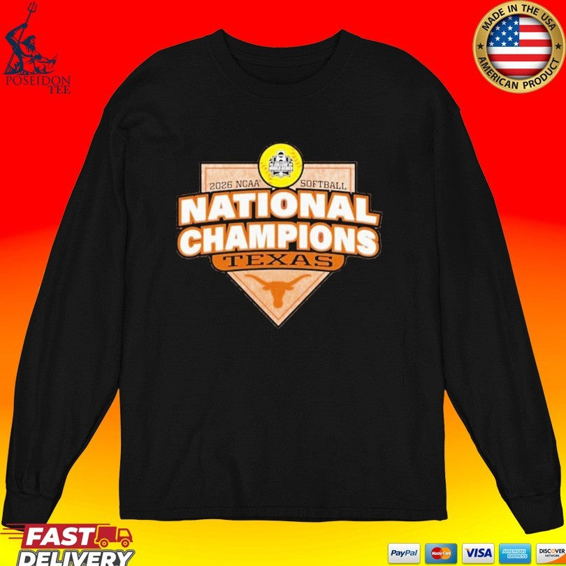 Texas Longhorns 2026 Softball National Champs Plate T-shirt