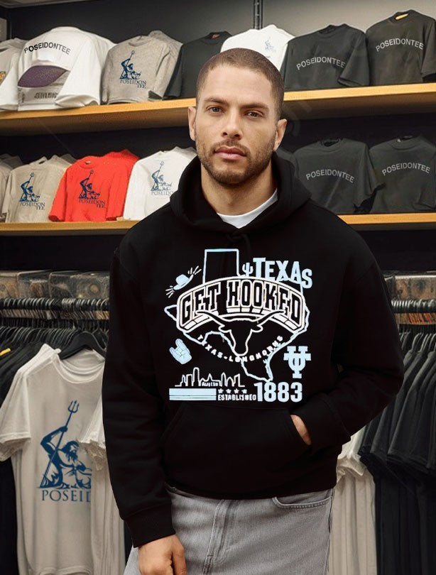 Texas Longhorns Merch Get Hooked All Over Logos T-shirt