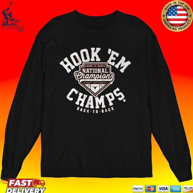 Texas Softball Hook ’em 2026 National Champs T-shirt