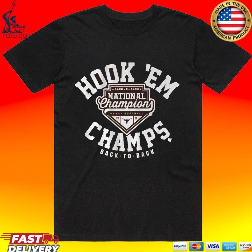 Texas Softball Hook ’em 2026 National Champs T-shirt