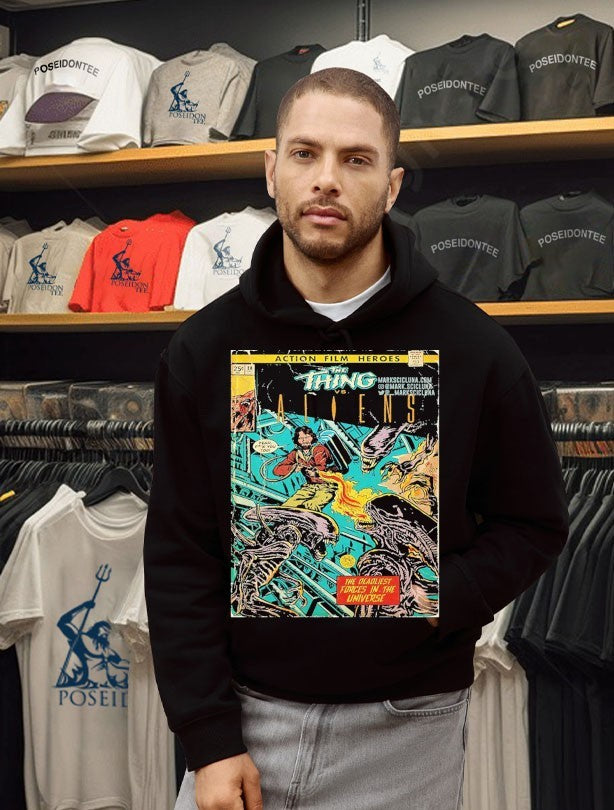 The Thing vs Aliens MacReady Comic T-shirt