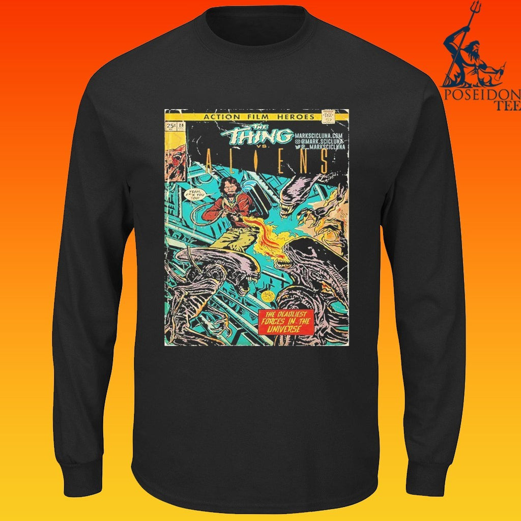 The Thing vs Aliens MacReady Comic T-shirt
