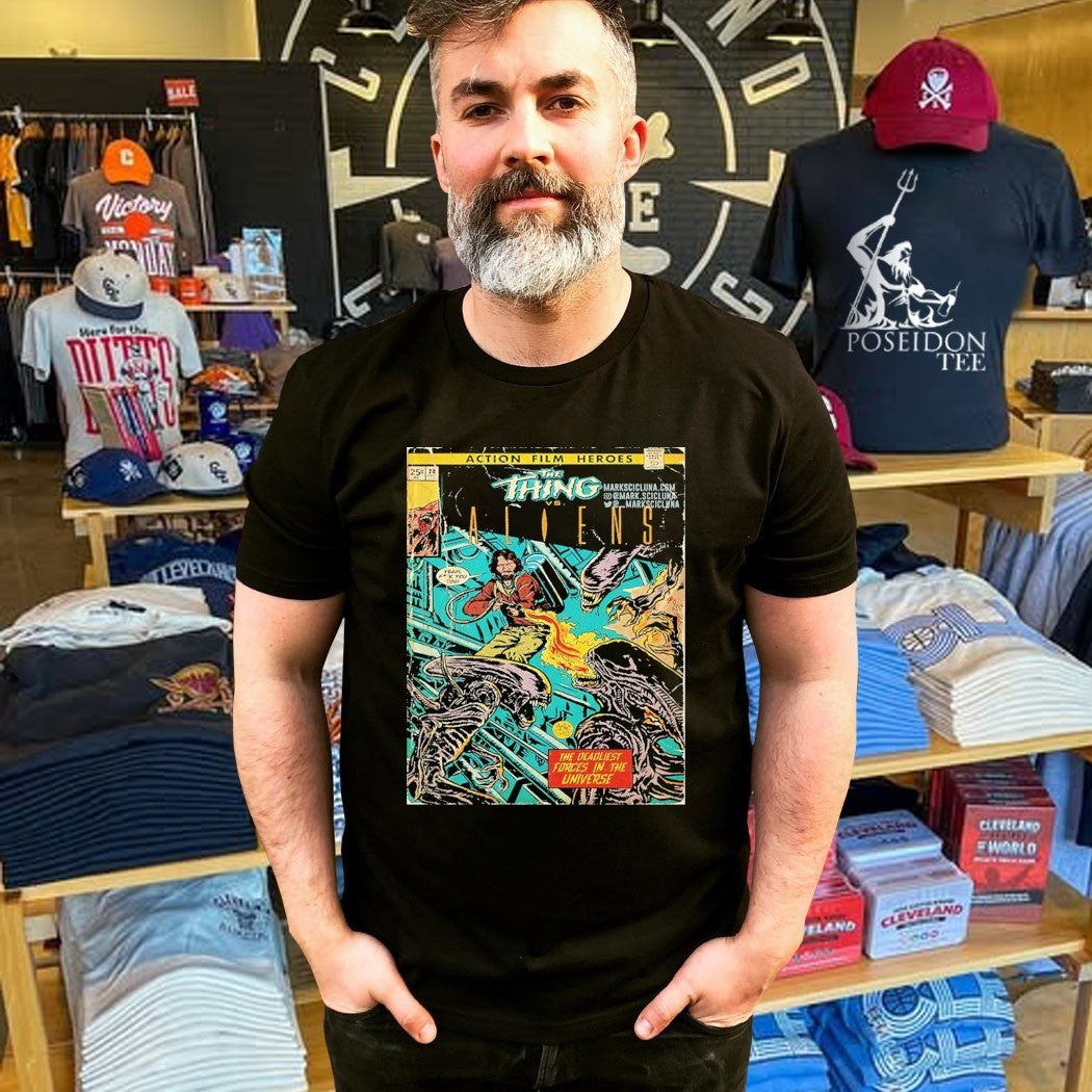 The Thing vs Aliens MacReady Comic T-shirt