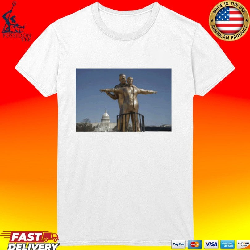 Trump And Epstein Titanic Statue T-shirt