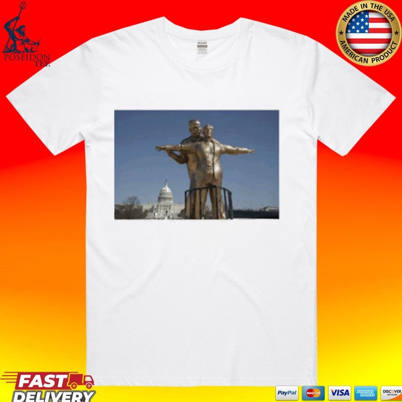 Trump And Epstein Titanic Statue T-shirt