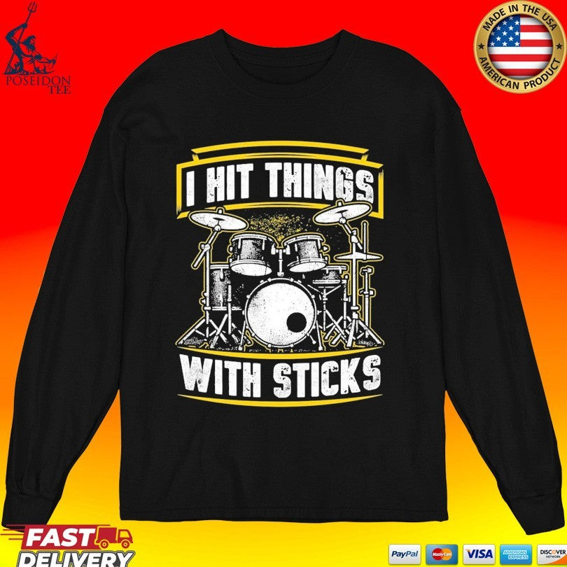 Twisted Thread I Hit Things With Sticks Music T-shirt