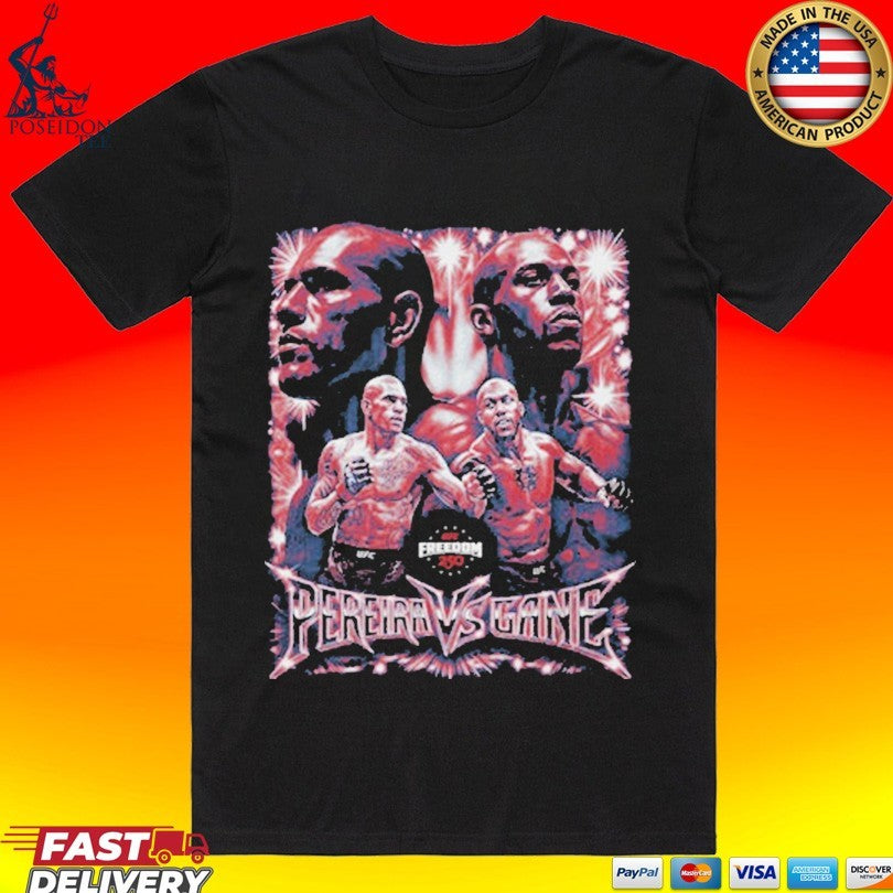 Ufc Freedom 250 Alex Pereira Vs. Ciryl Gane Vintage Grunge Wht T-shirt