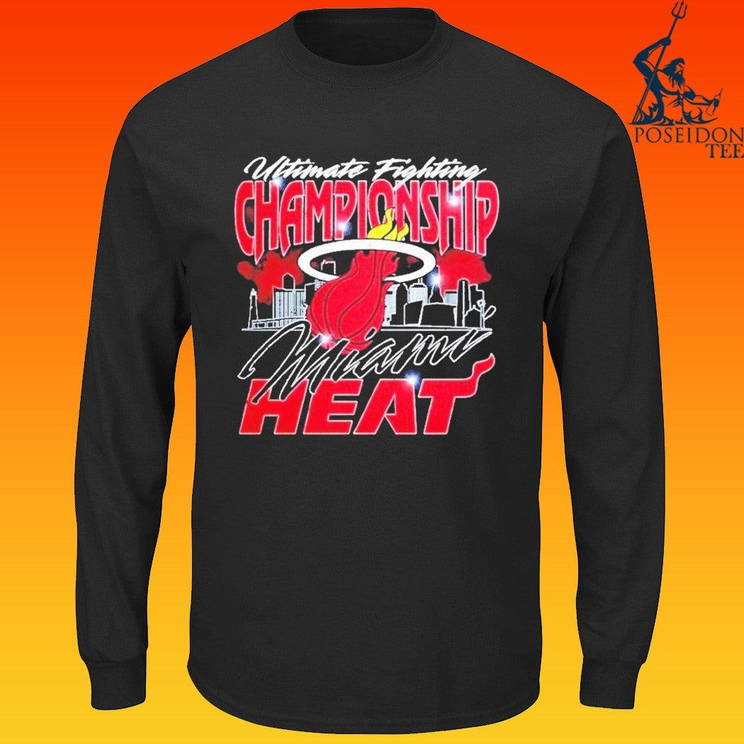 Ufc X Miami Heat Exclusive Event Merch Ufc 327 At Kaseya Center T-shirt