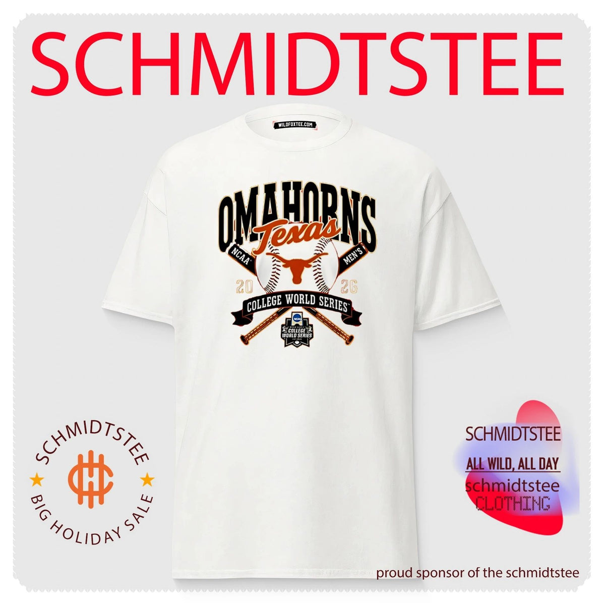 Texas Longhorns x Omaha Bound 2026 College World Series logo shirt