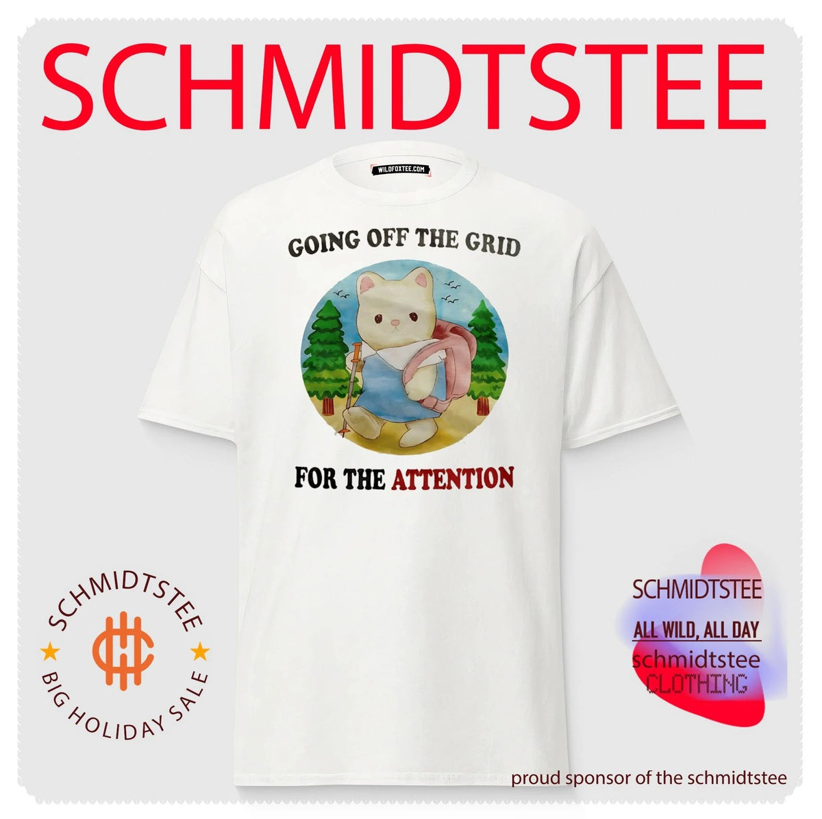 Cat going off the grid for the attention shirt