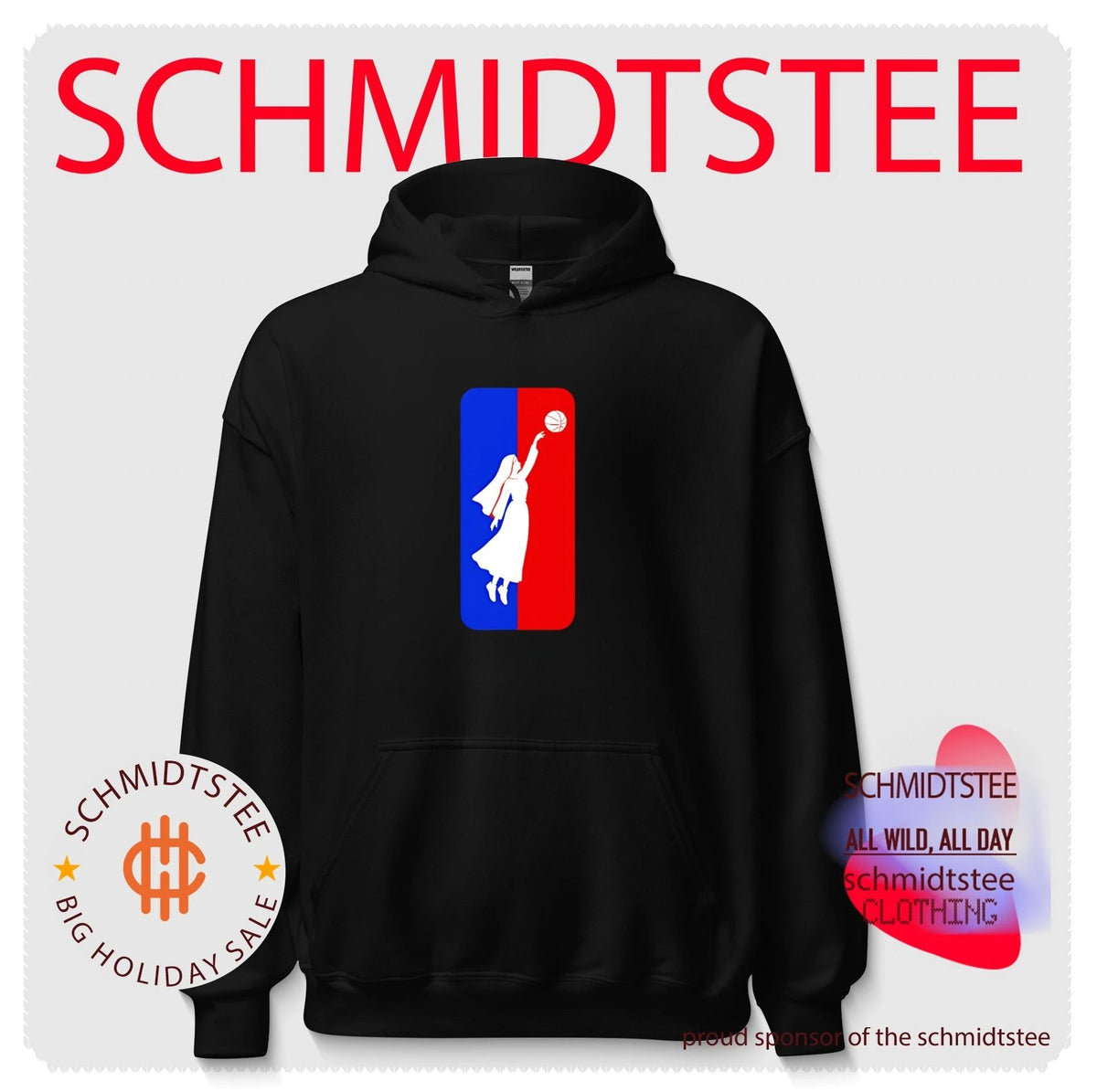 NBA lady in dress logo shirt