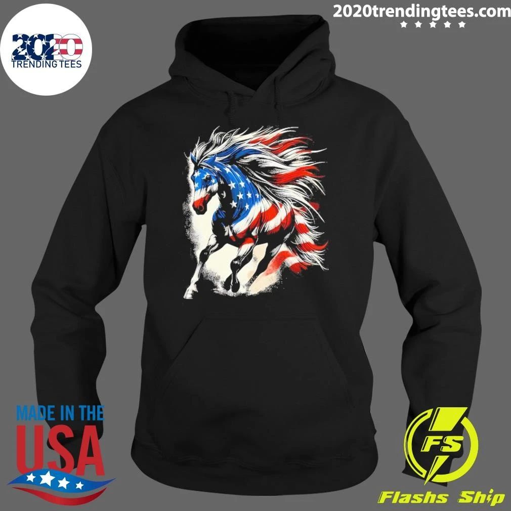 Horse American 4th Of July 2026 Flag USA Shirt