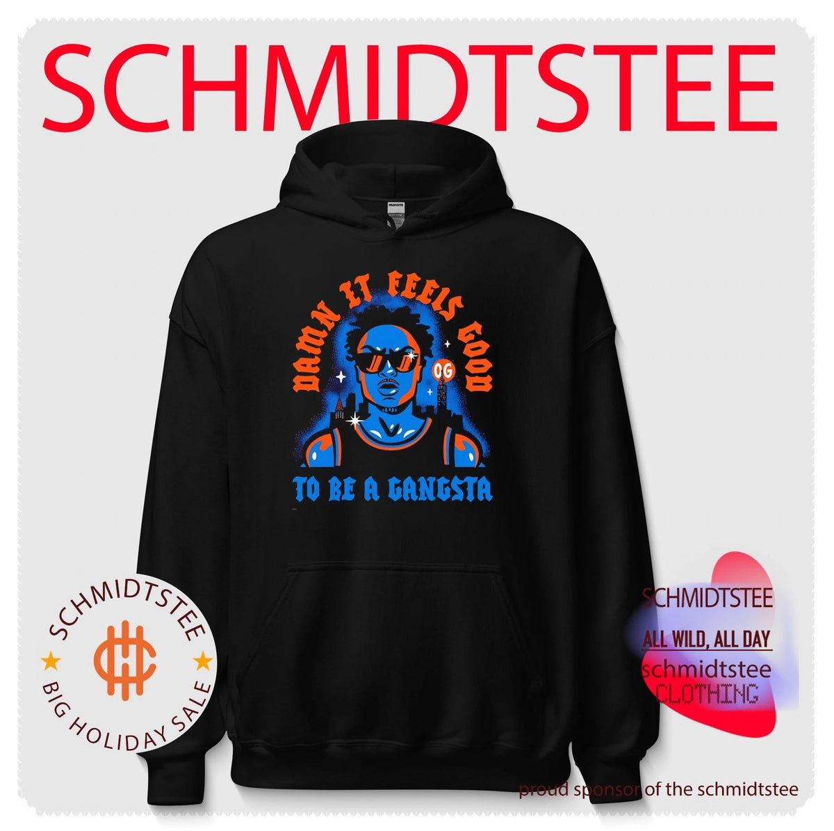 NY Knicks OG Anunoby damn it feels good to be a gangsta illustration shirt