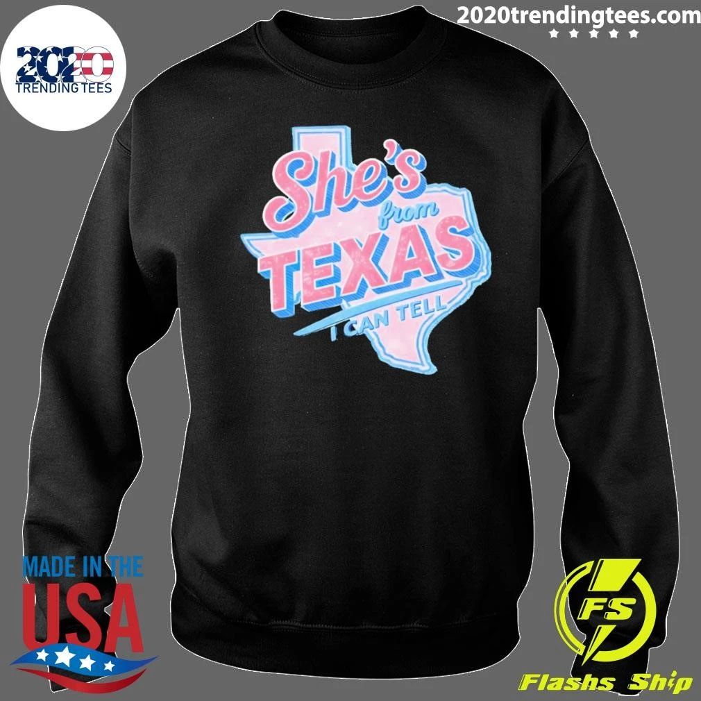 Map USA 2026 She’s From Texas I Can Tell Texas Vintage Shirt