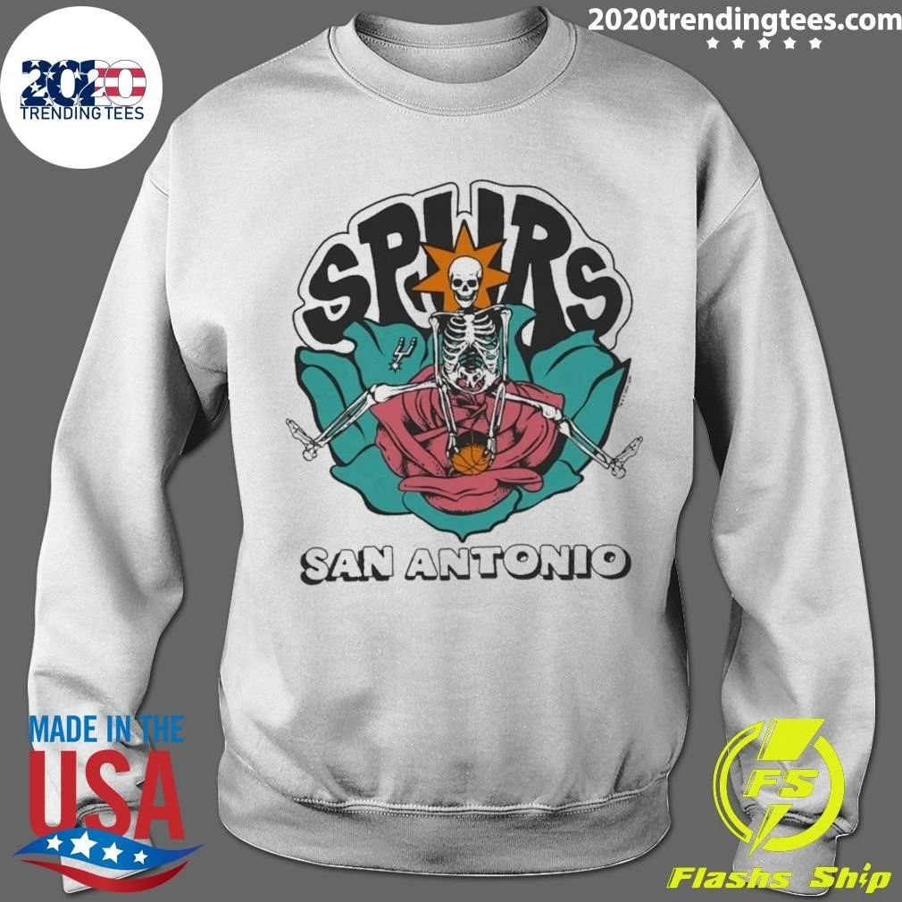 San Antonio Spurs x The Grateful Dead Homage Skeleton Tri-Blend Shirt