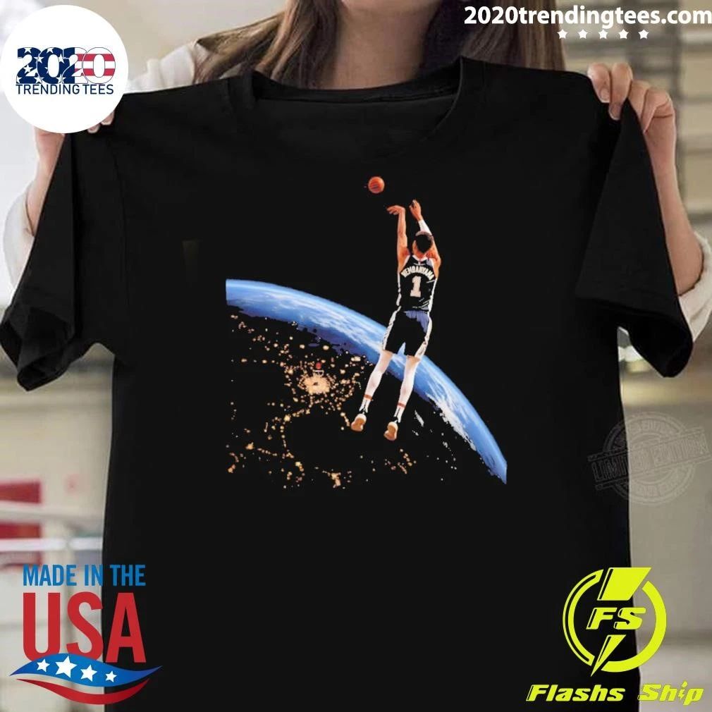 Wembanyama San Antonio Spurs Basketball Player Floating In Space Shirt