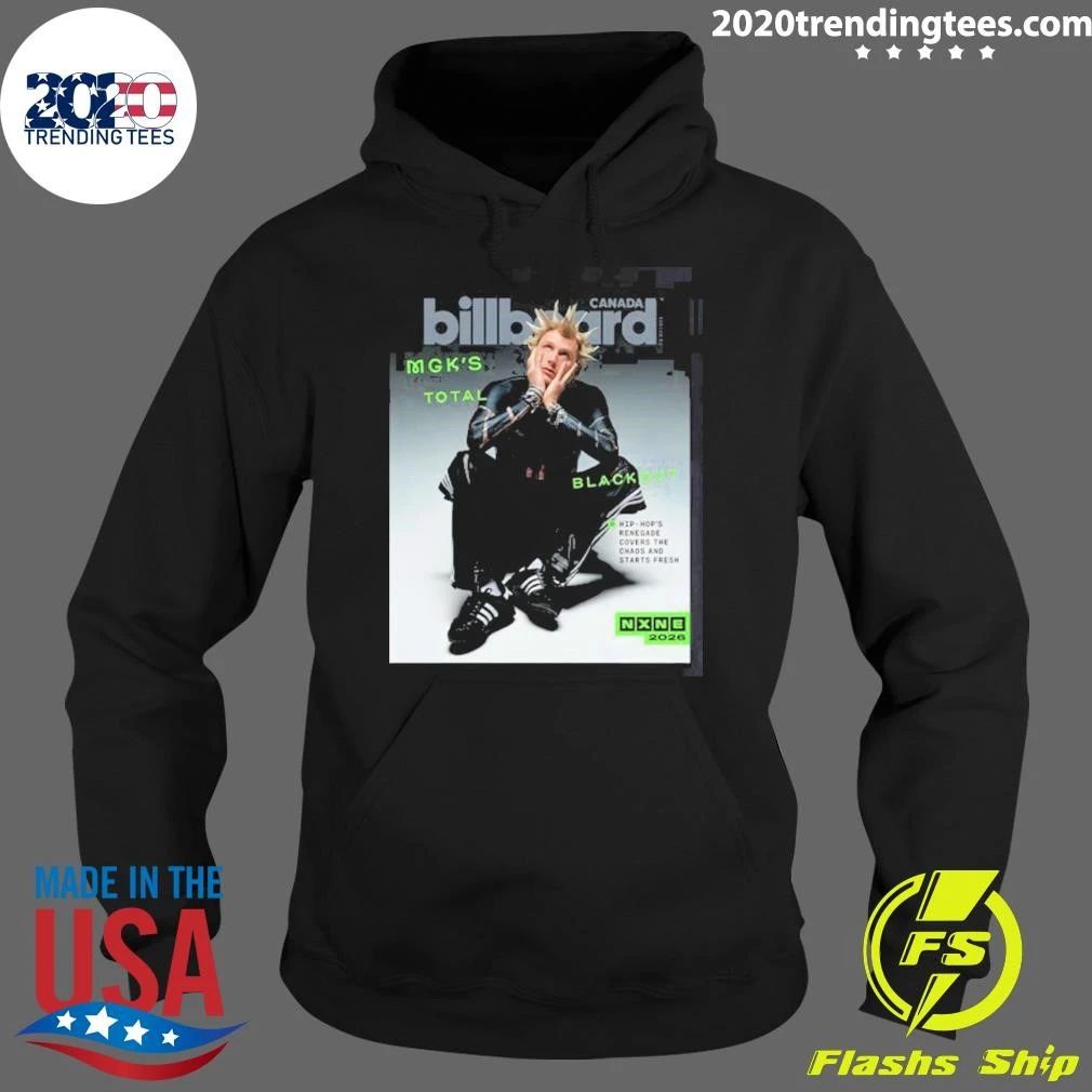Machine Gun Kelly MGK On The Cover Of Billboard Canada 2026 MGK’s Total Blackout Shirt