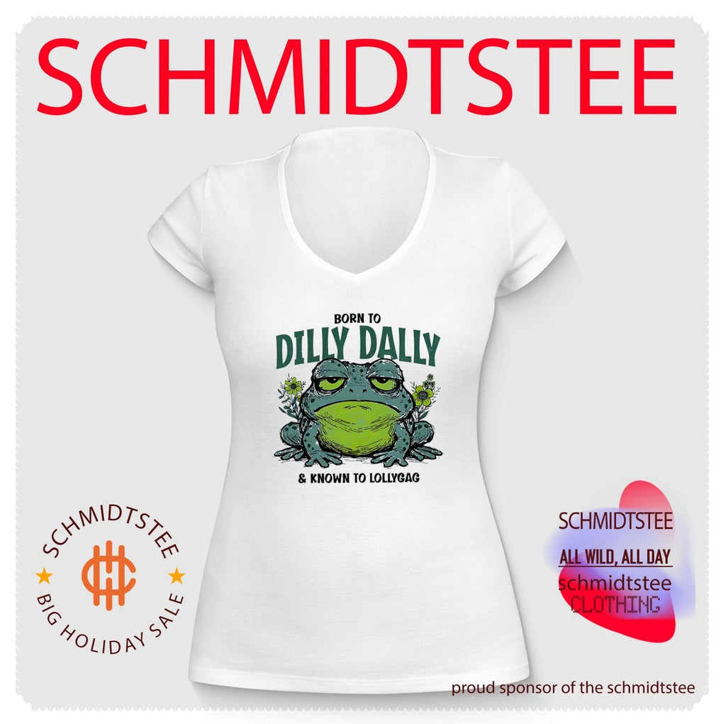 Born to dilly dally and known to lollygag frog cartoon shirt