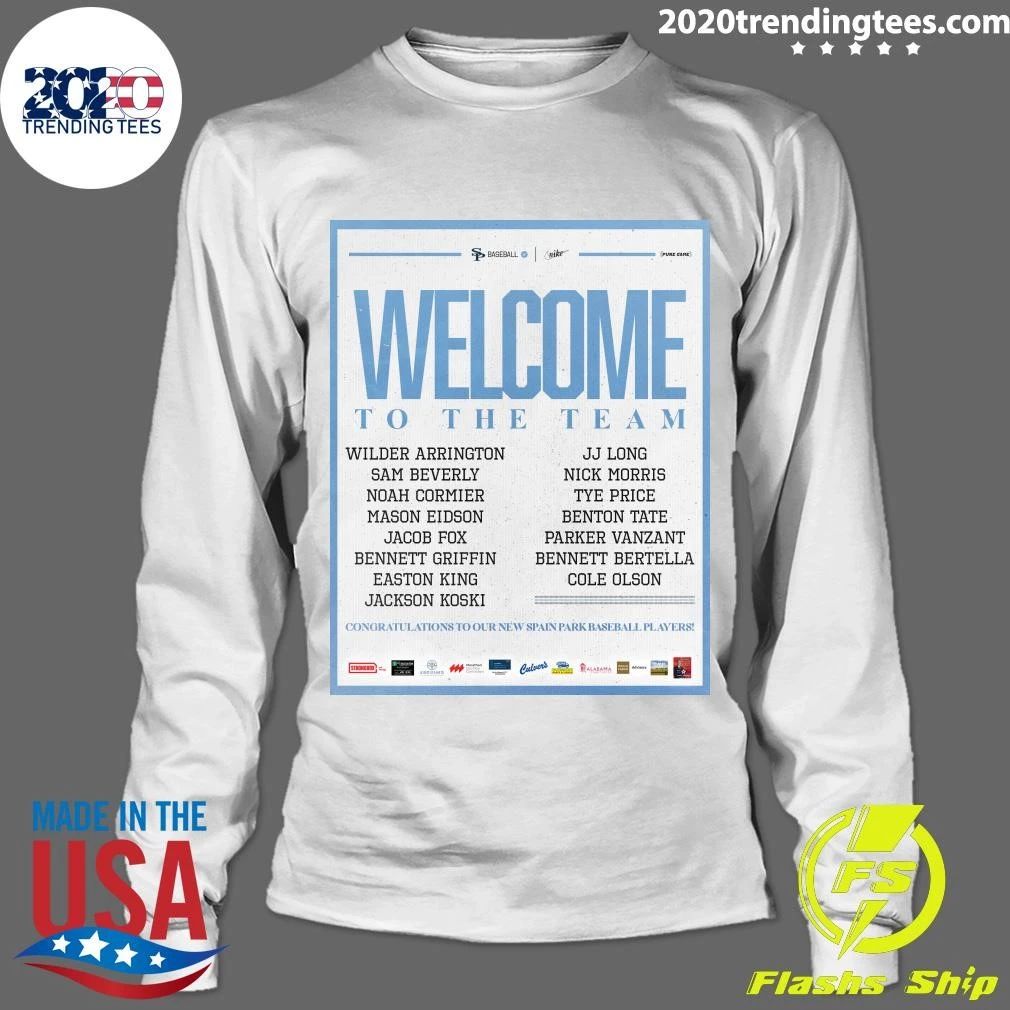 Welcome To The Team Congratulations To Our New Spain Park Baseball Players Shirt