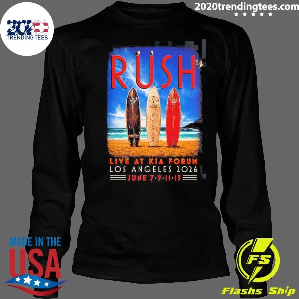 Rush Fifty Something 2026 Tour Los Angeles Event Tee Live At Kia Forum On June 7 9 11 13 2026 City Of Angels Shirt