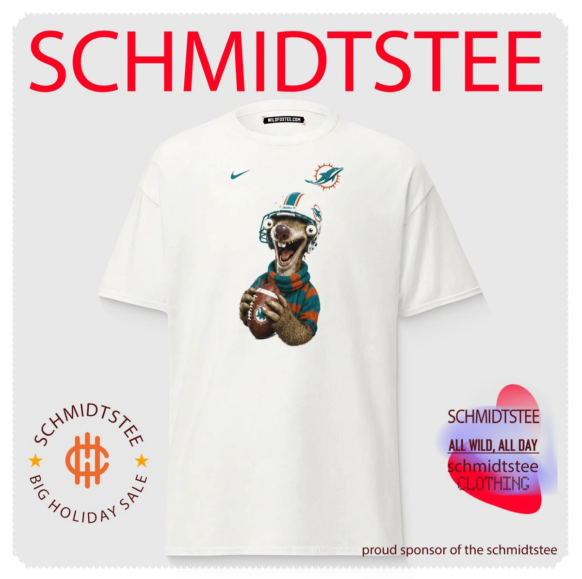 Sid the Sloth Miami Dolphins Football Fan shirt