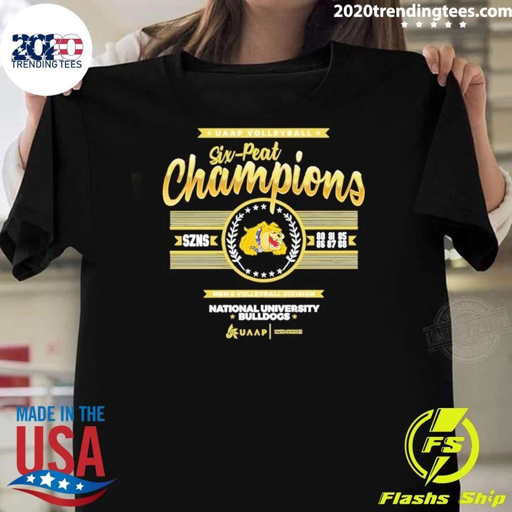 National University Bulldogs Uaap Season 88 Men’s Volleyball Six-peat Championship Shirt