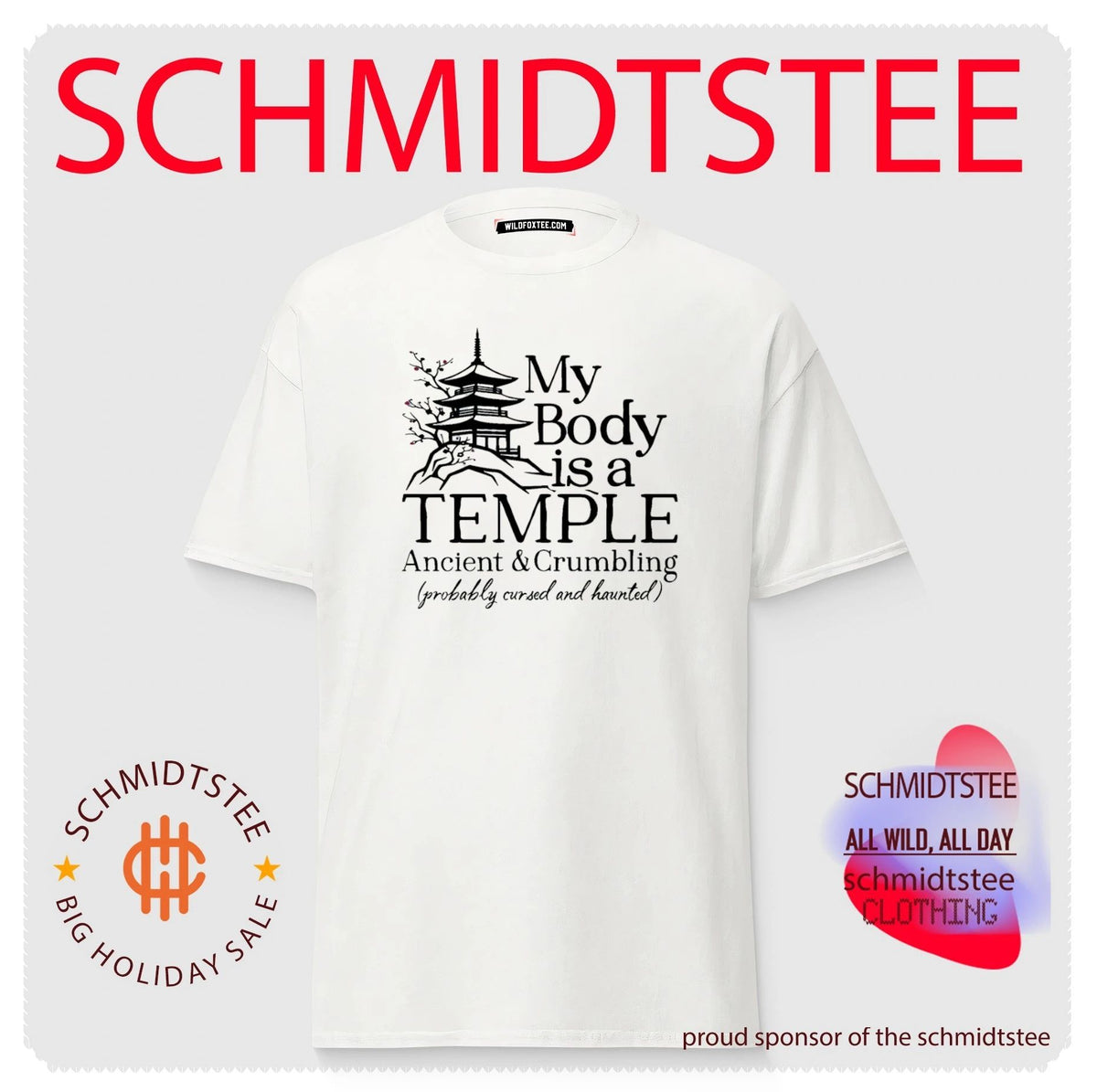 My body is a temple ancient and crumbling pagoda graphic shirt