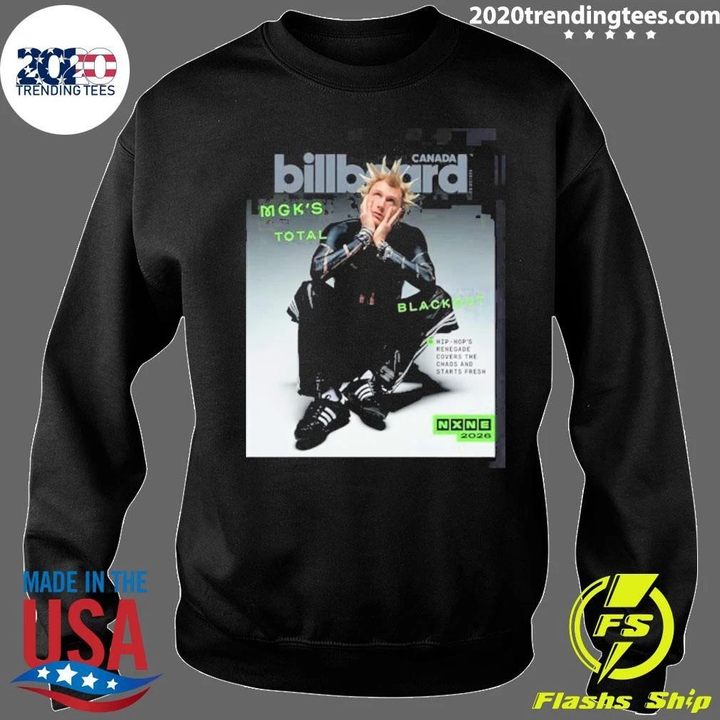 Machine Gun Kelly MGK On The Cover Of Billboard Canada 2026 MGK’s Total Blackout Shirt