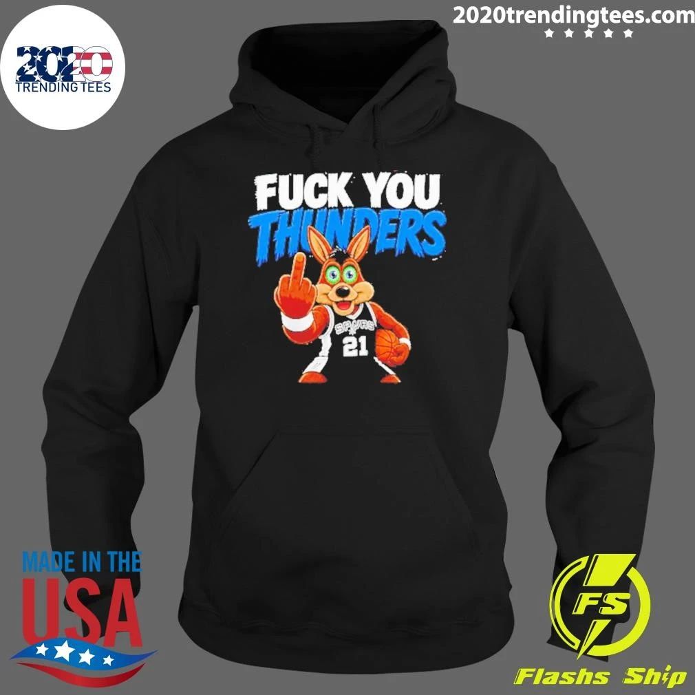 Spurs The Coyote Mascot Middle Finger Fuck You Thunders Shirt
