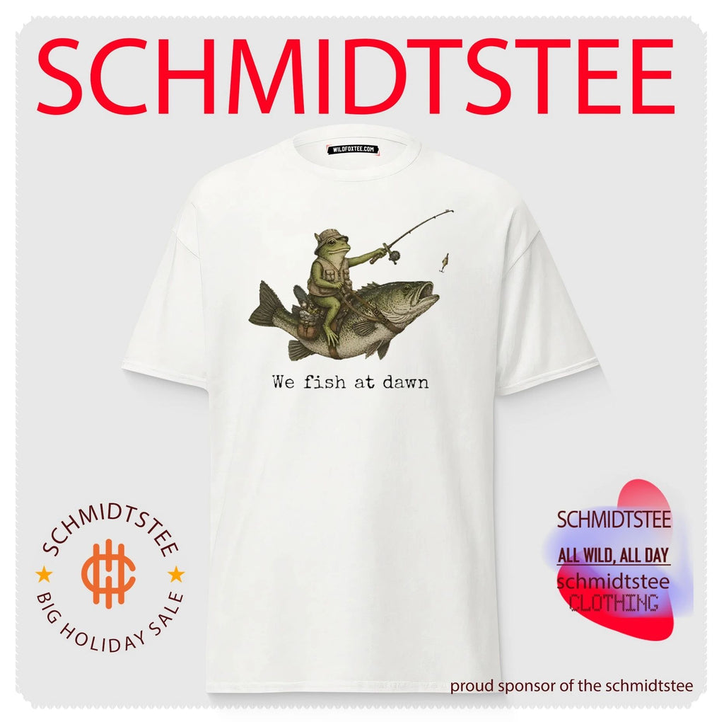 Frog Riding a Bass Fish We Fish at Dawn shirt