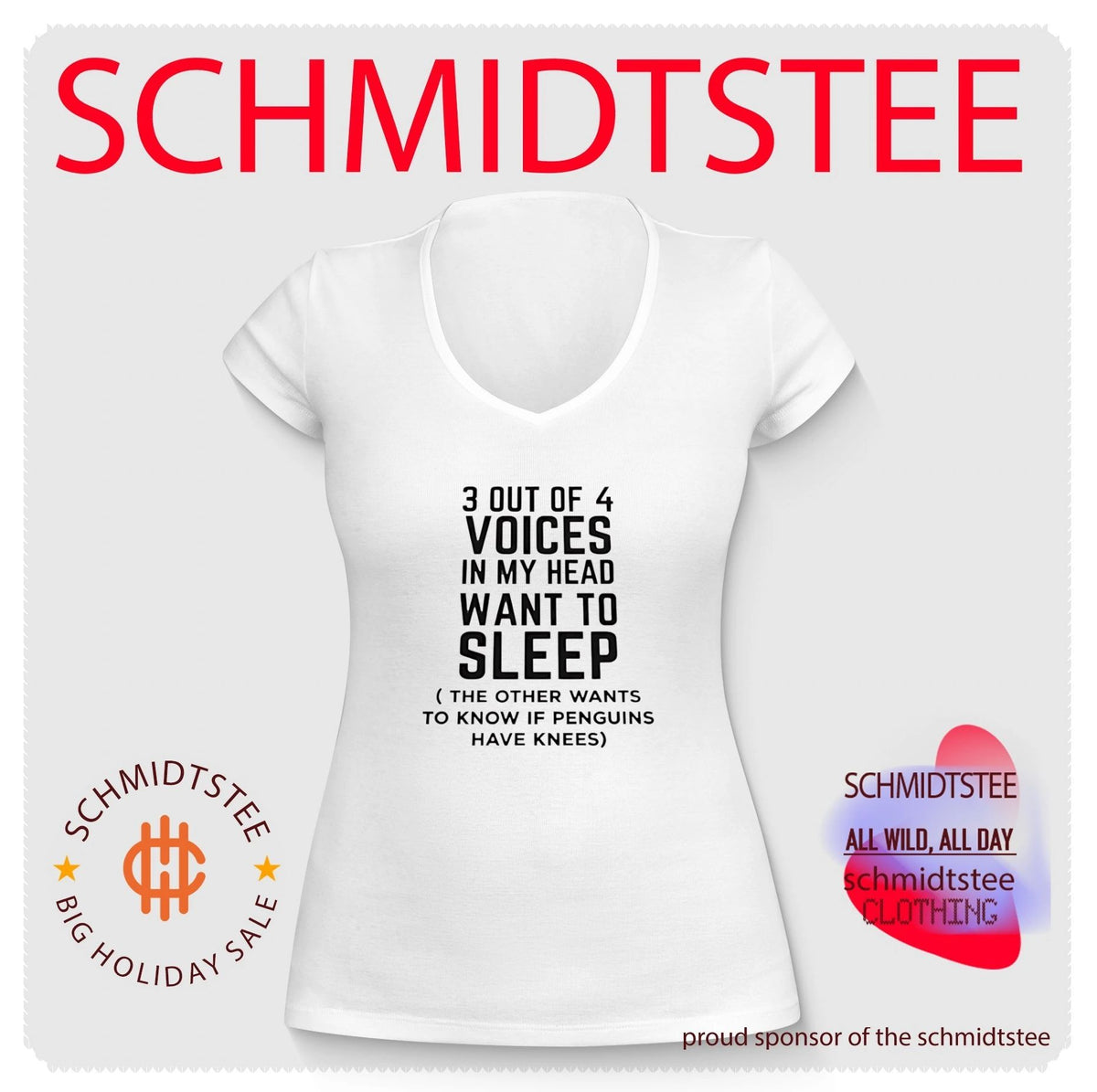 3 Out of 4 Voices in My Head Want to Sleep Penguin Quote shirt