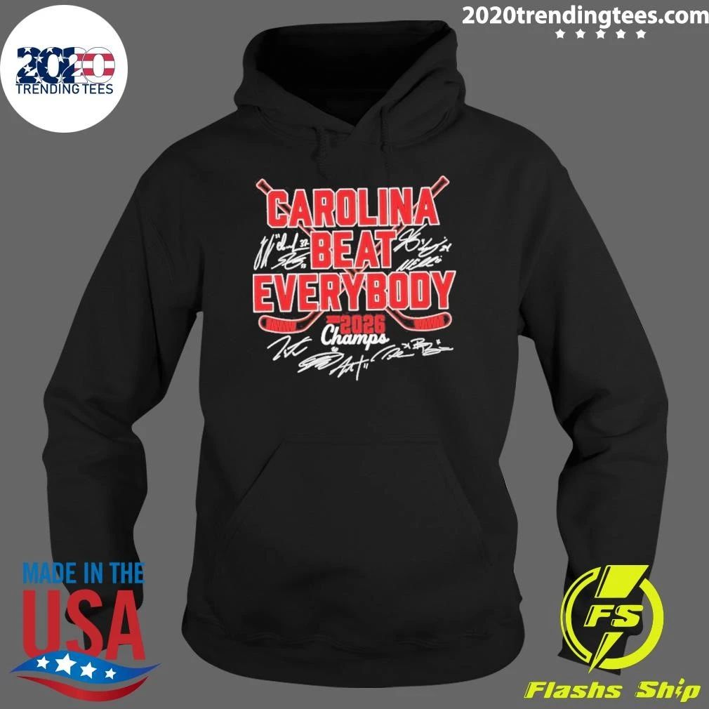 Carolina Hurricanes Beat Everybody 2026 Champions Signatures Shirt