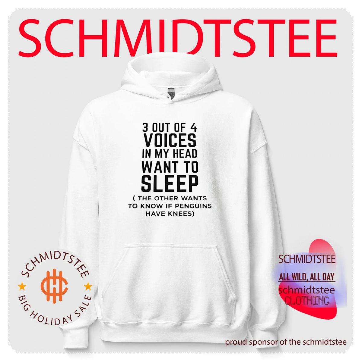 3 Out of 4 Voices in My Head Want to Sleep Penguin Quote shirt