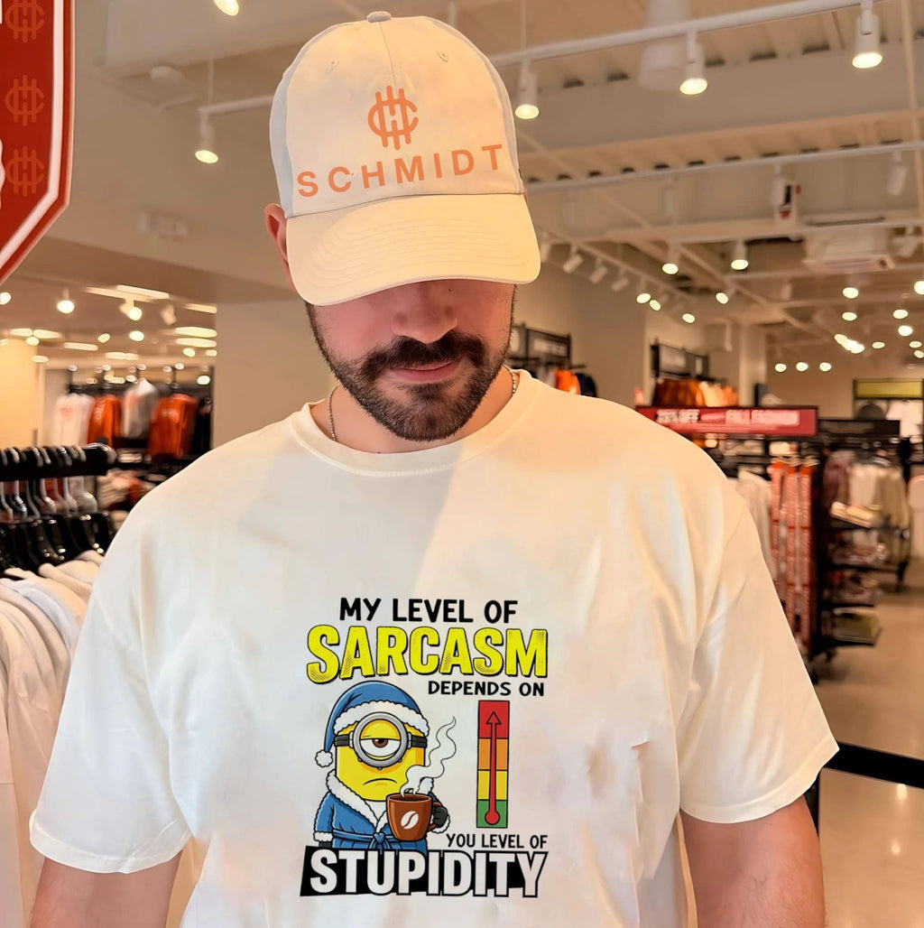 My level of sarcasm depends on you level of stupidity Minion shirt