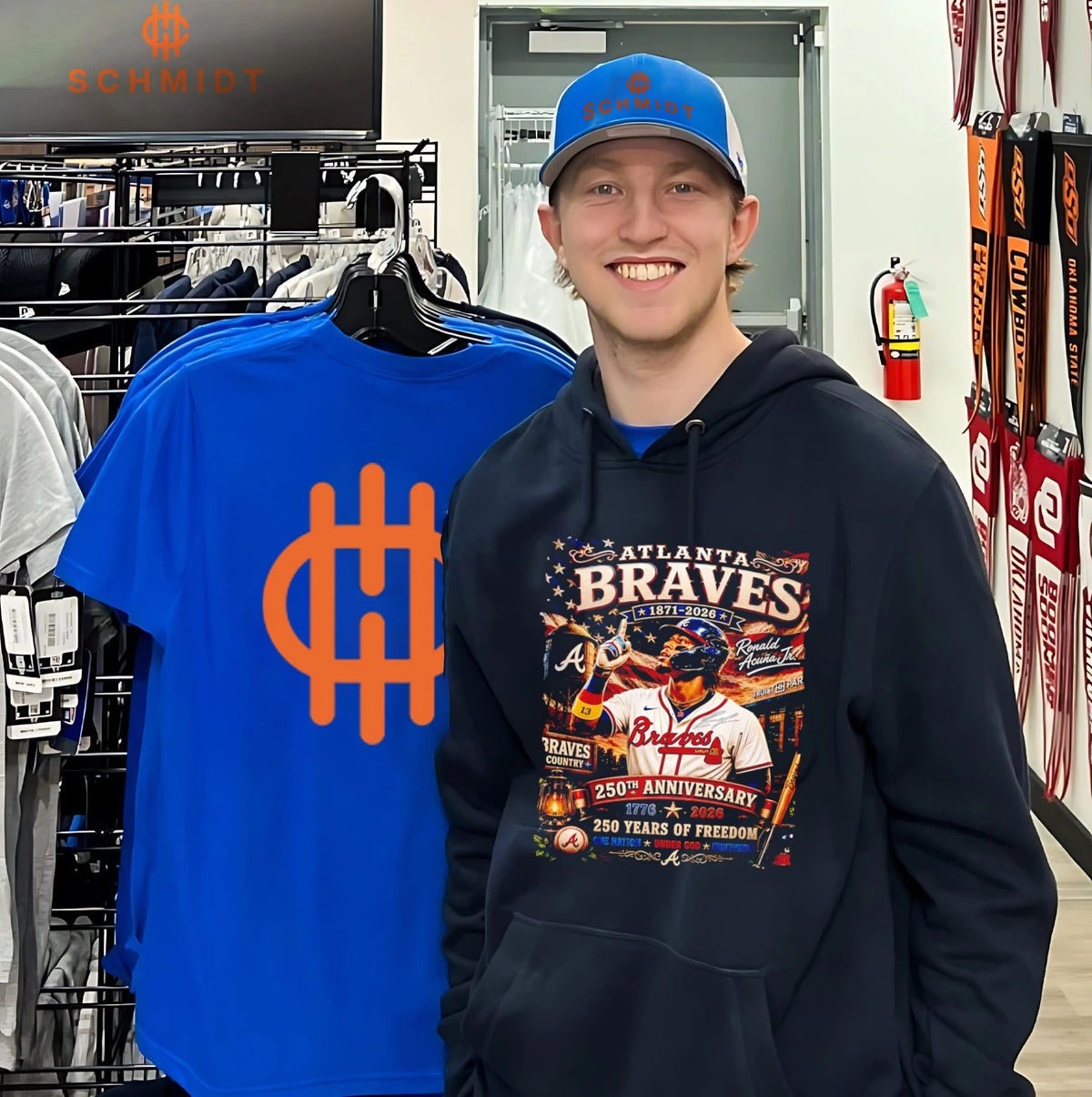 Atlanta Braves 1871-2026 250th Anniversary 250 years of freedom Ronald Acuna Jr portrait vintage shirt